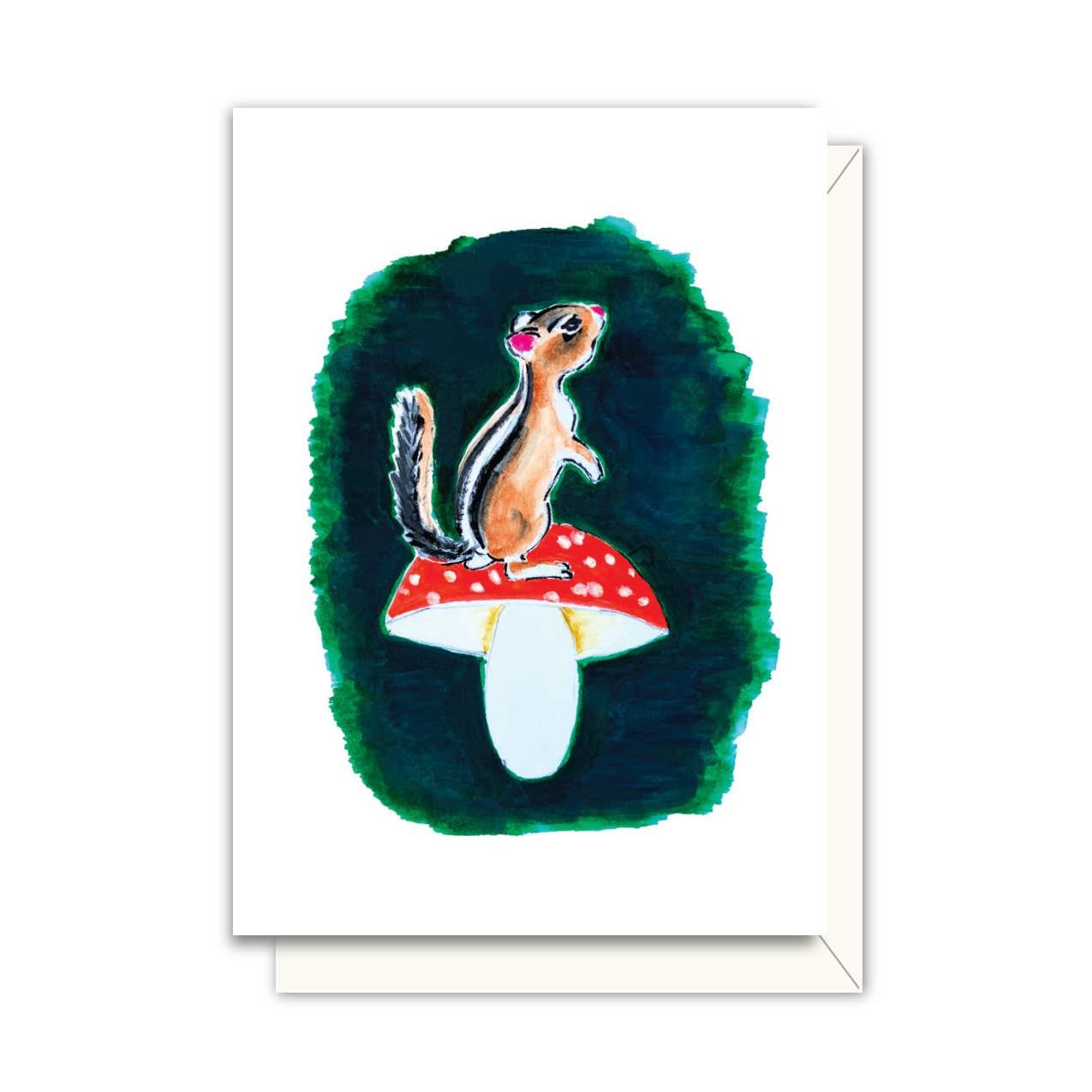 Cards - Gift Enclosure Cards, Name: Chipmunk on Mushroom