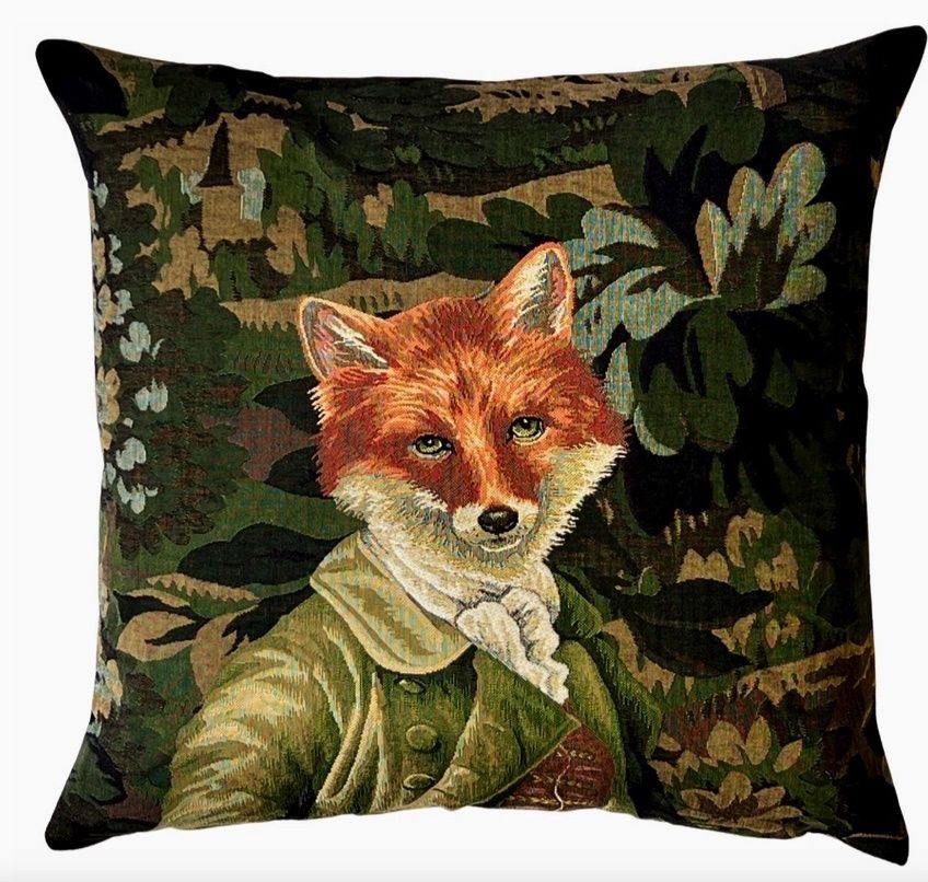 Jacquard Tapestry Pillows, Style: Fox in Green Coat