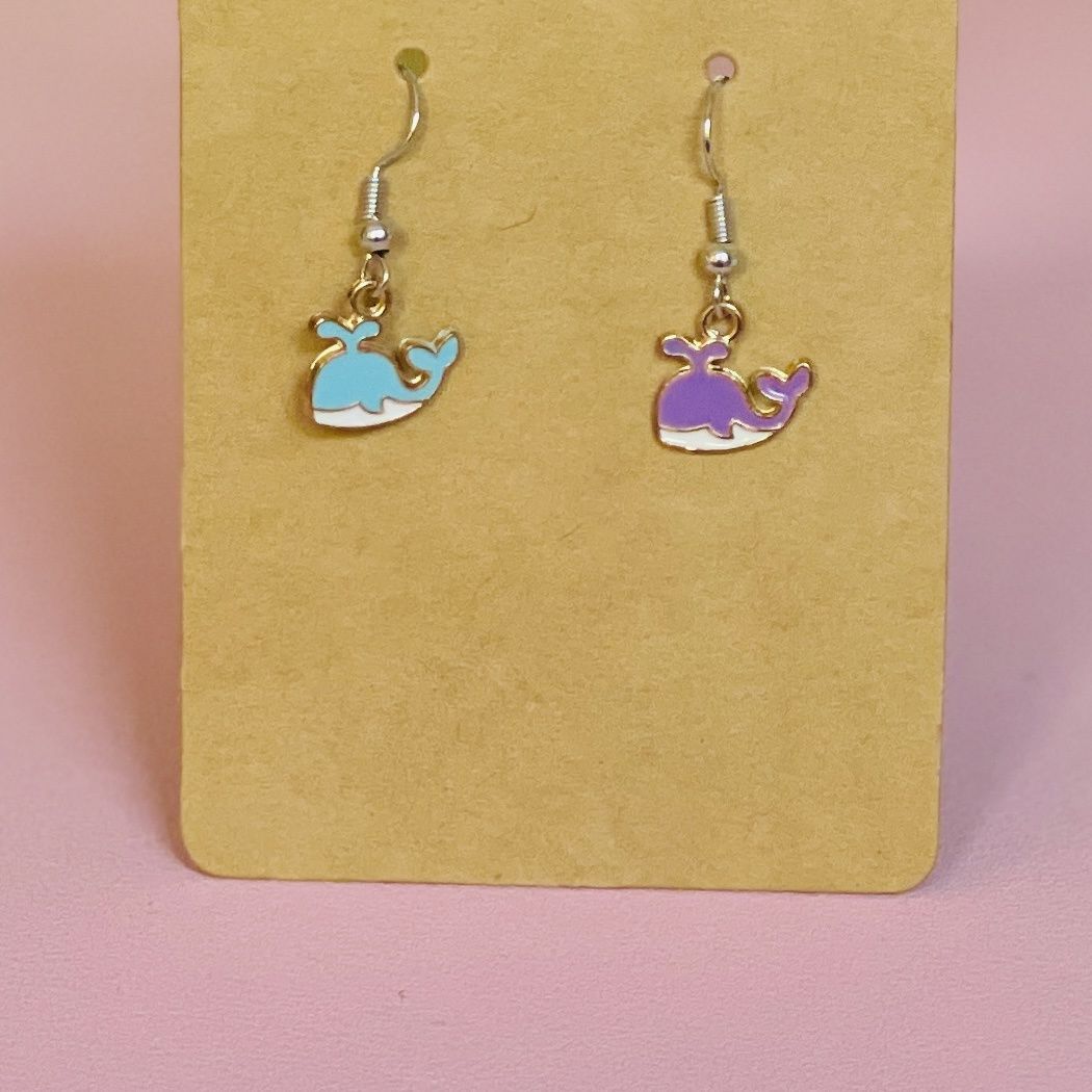 Earrings and Handbag Charms by Calder Earrings and Handbag Charms by Calder, Design: Whales Earrings