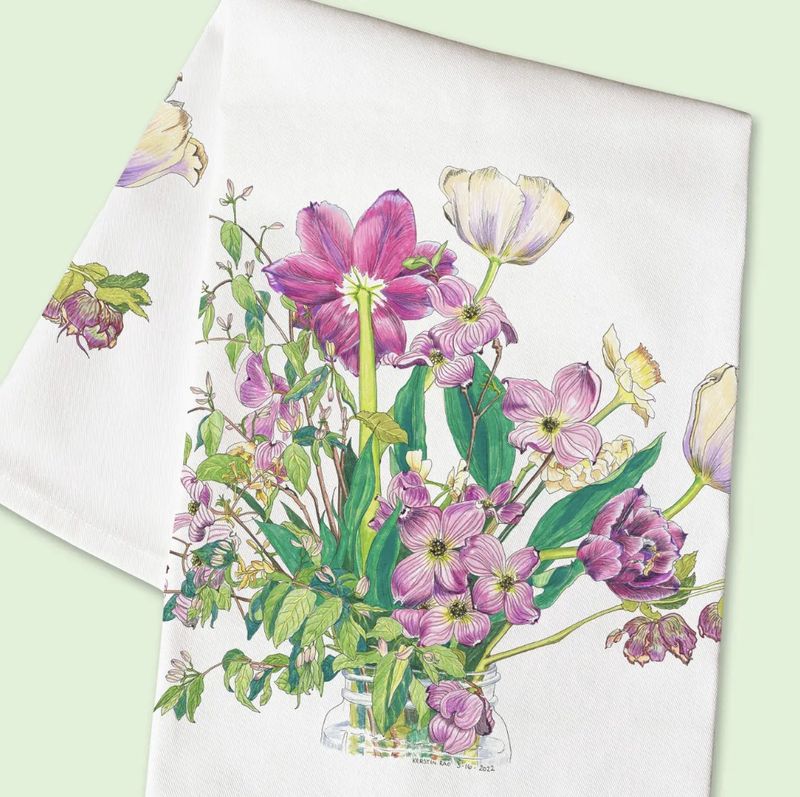Tea Towels - Flower Illustration by Kerstin Rao
