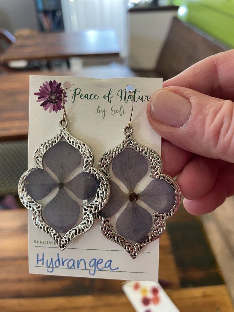 Jewelry - Peace of Nature by Sofi Kurtz Jewelry - Peace of Nature by Sofi Kurtz, Title: Earrings - Silver Hydrangea