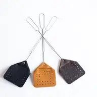 Leather Flyswatter, Color: Black