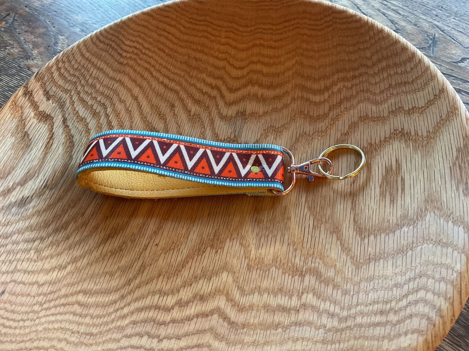Handmade Leather Key Straps, Style: Key Strap - Zigzag