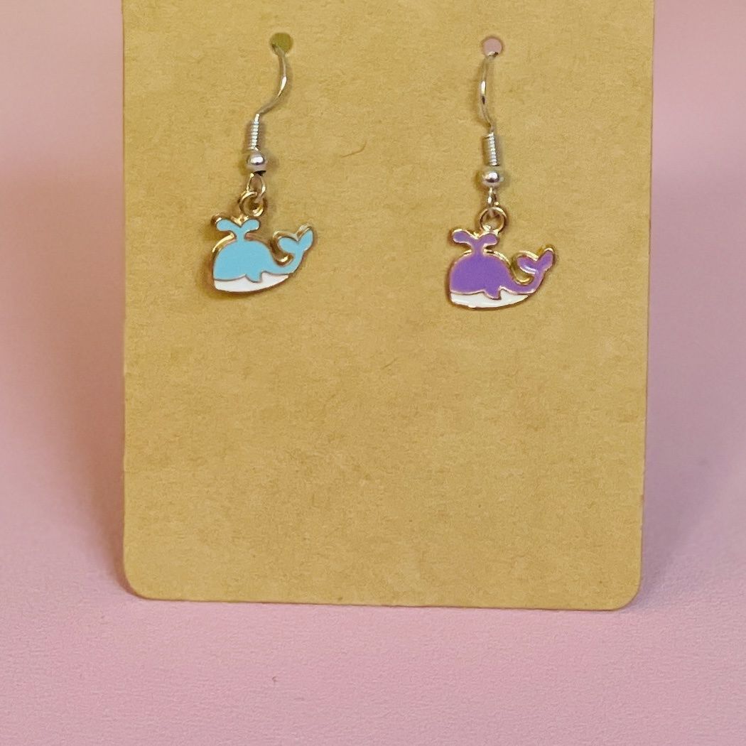Earrings and Handbag Charms  by Calder, Design: Whales Earrings
