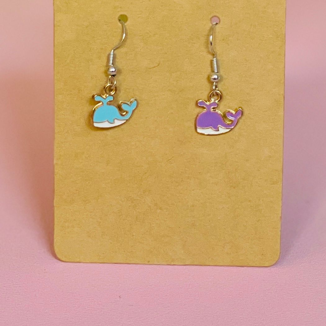 Earrings and Handbag Charms  by Calder, Design: Whales Earrings