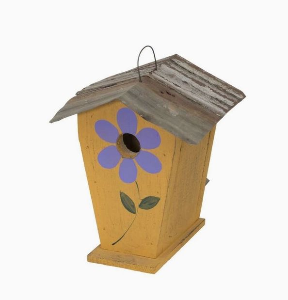 Bird Houses, Design: Yellow Flower Chickadees Chalet