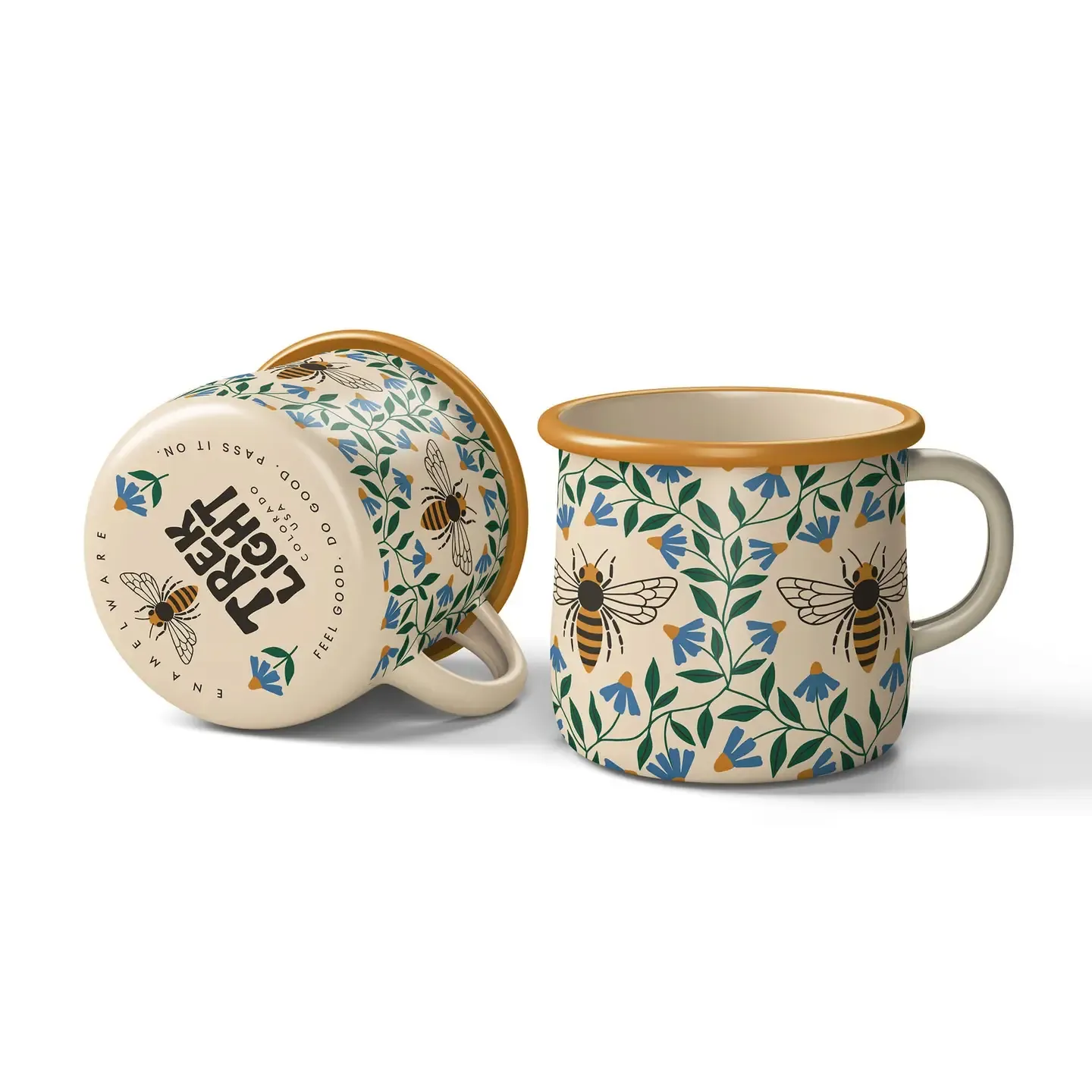 Enamel Camp Mugs, Design: Honeybee