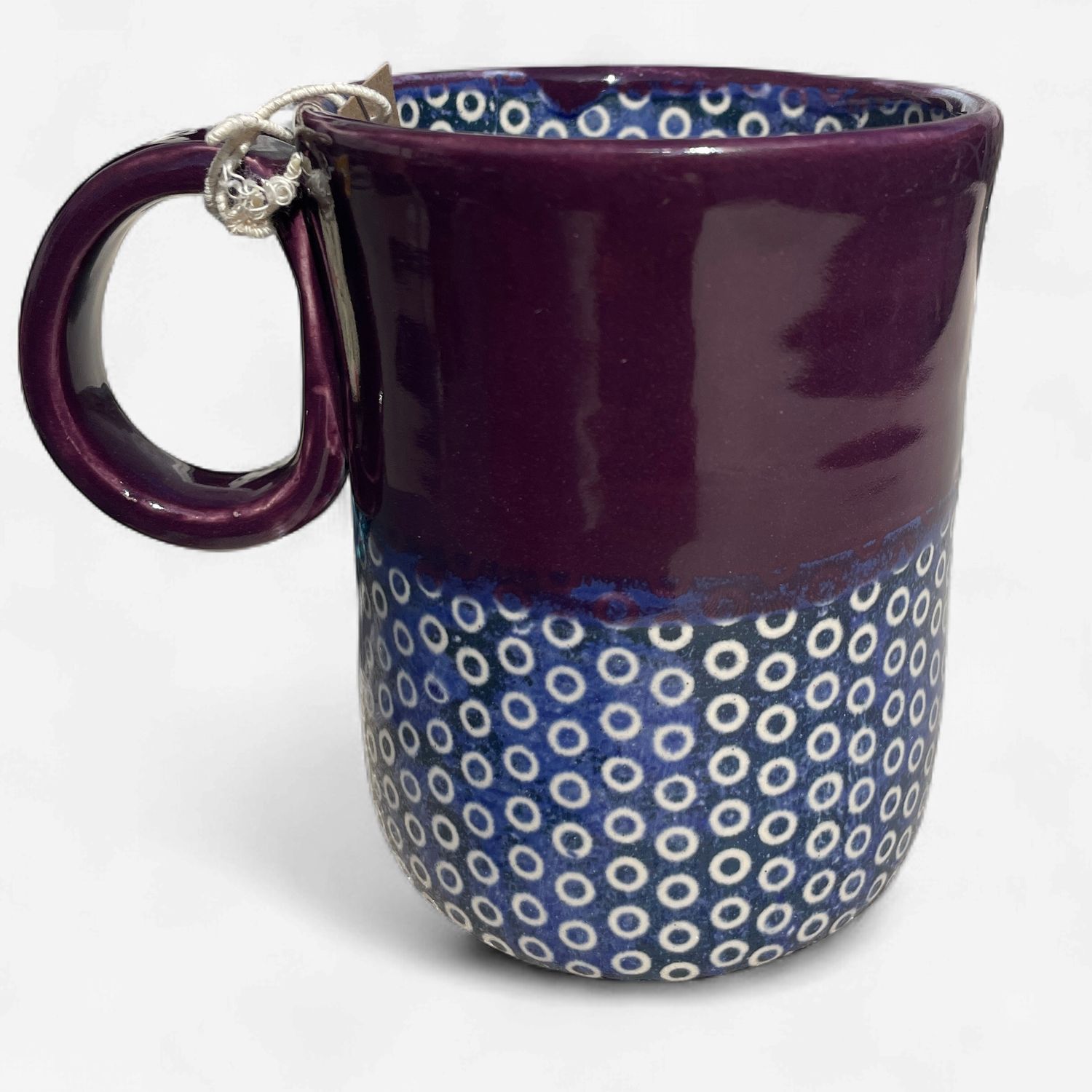 Pottery by JQ Clay, Item: 12 oz Blue Dots Mug