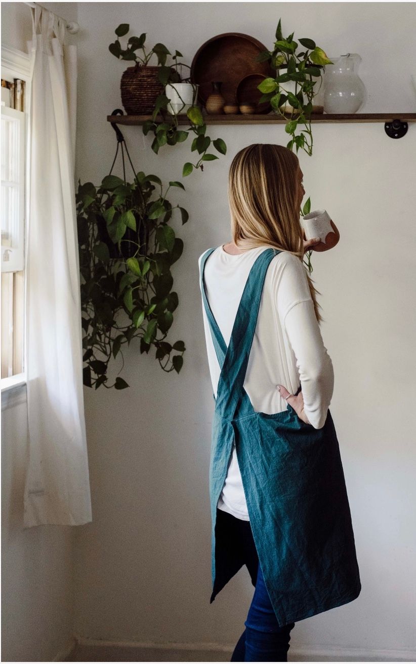 Crossback Apron, Color: Evergreen