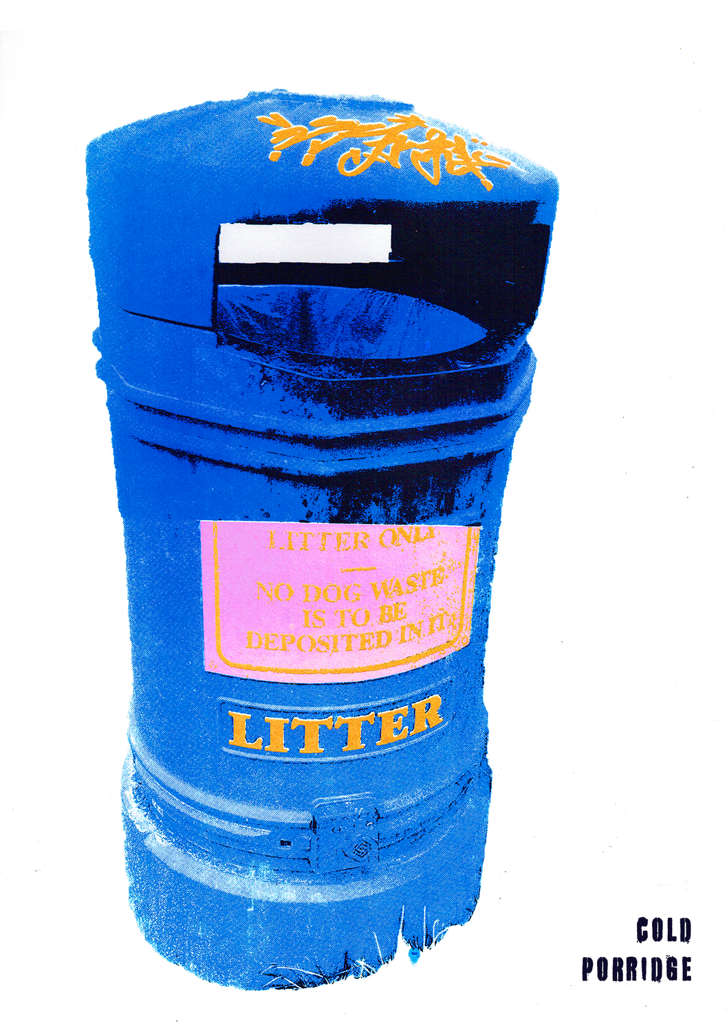 &#39;Blue Bins&#39; Screenprint (Pink)