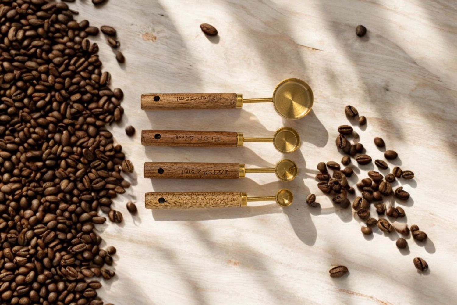 Coffee measuring Spoon Set (Gold)