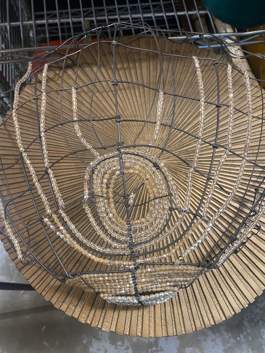 Wire Crystal Marie Christophe Coquillages, from Paris, Large Clam Shell- Org $2800