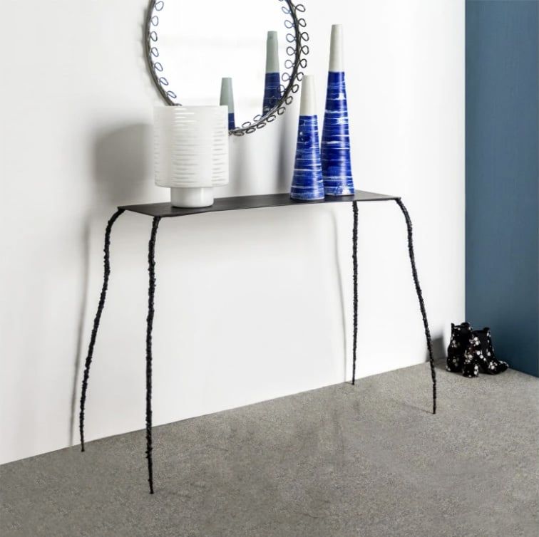 Black Metal Sofa Table w/ Accent Legs