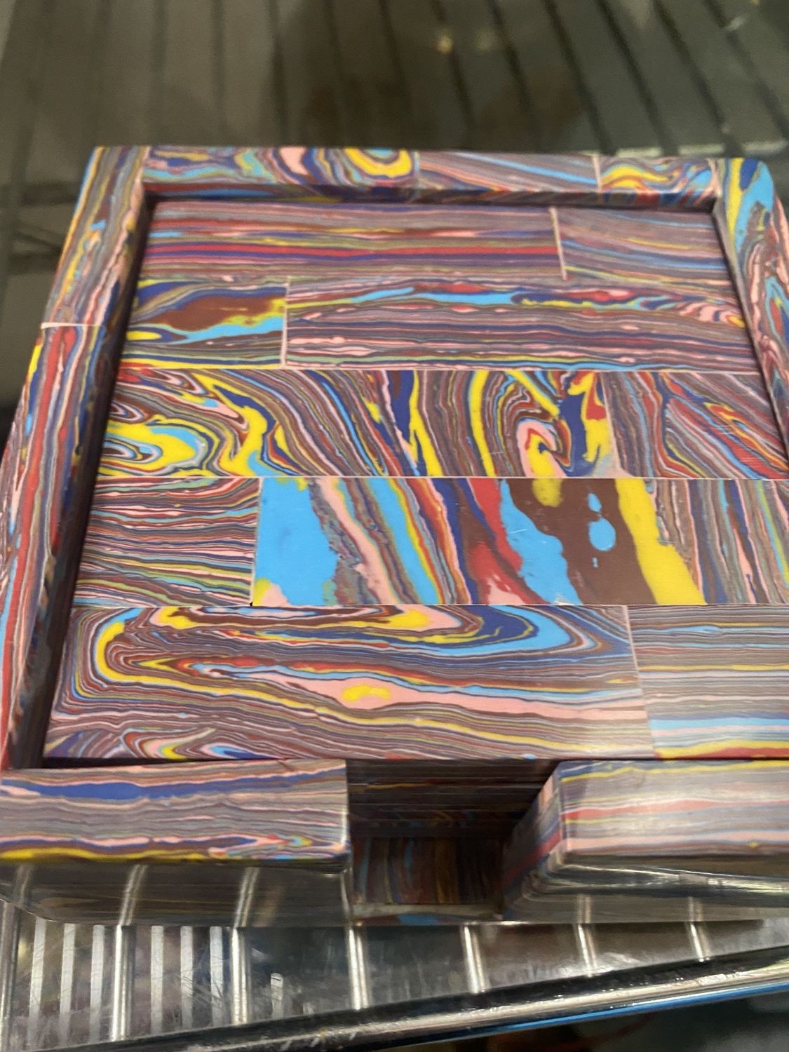 Coaster Set - Multi color Groovy - Artisan As Is
