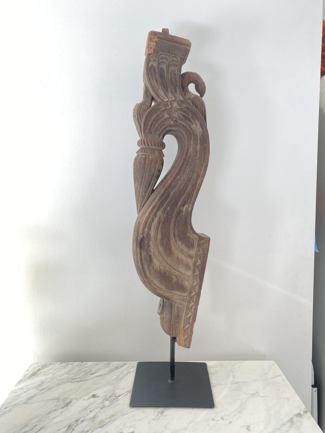 Large Wood Antique Corbel on Floor stand
