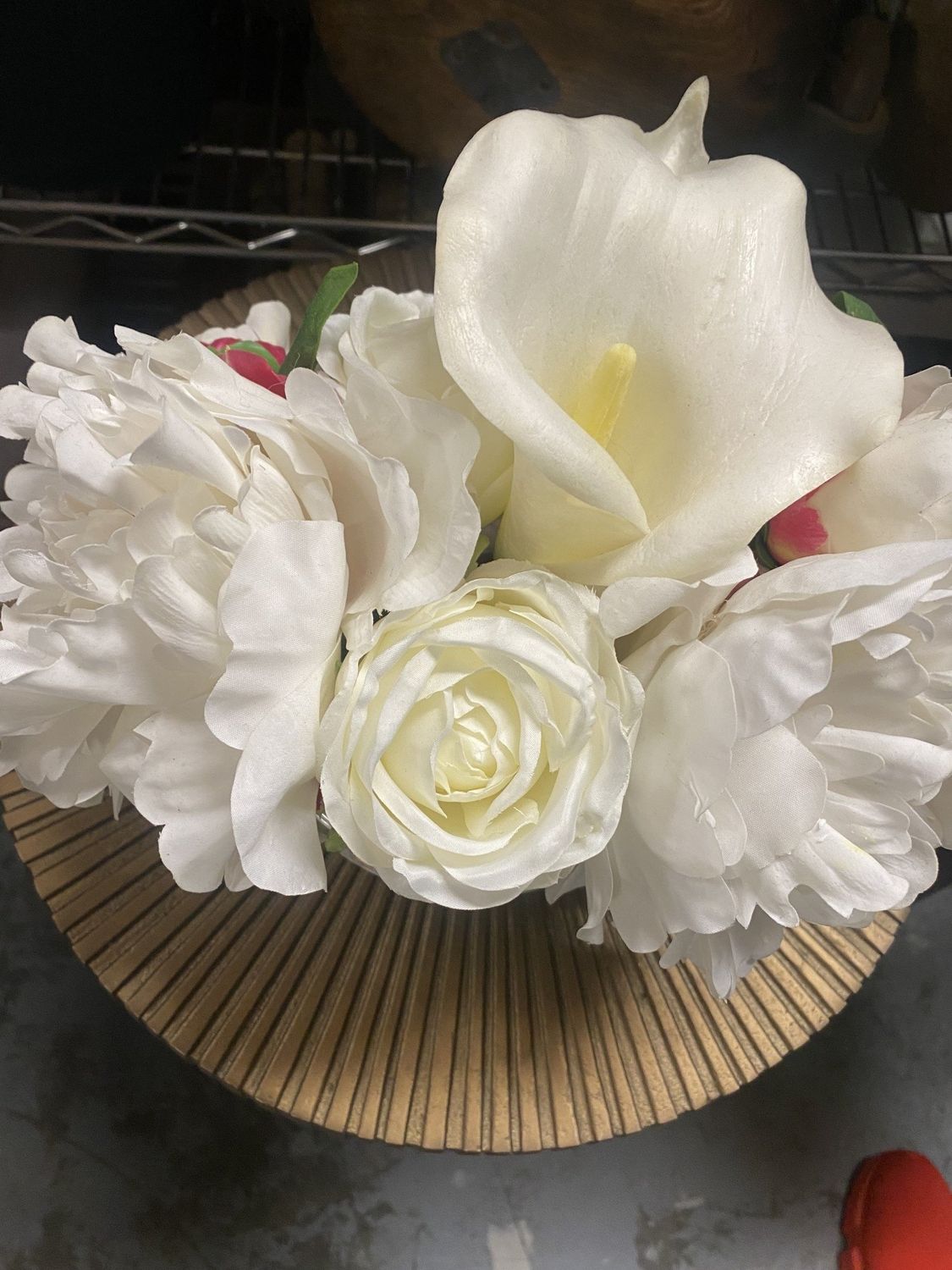 Faux Peonies, Roses and Callas in Water, Floral
