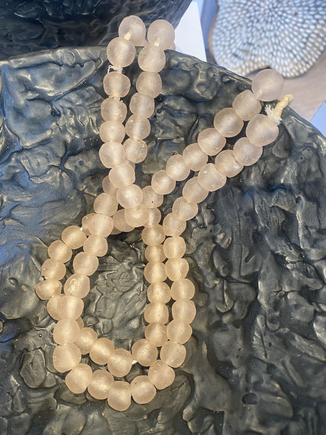 Glass Blush pink glass bead strands