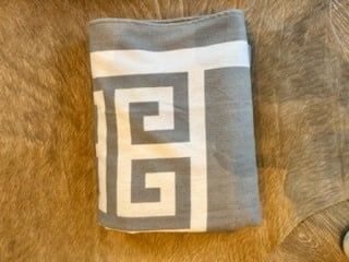 Throw Grey &amp; Ivory Throw, Cashmere Silk