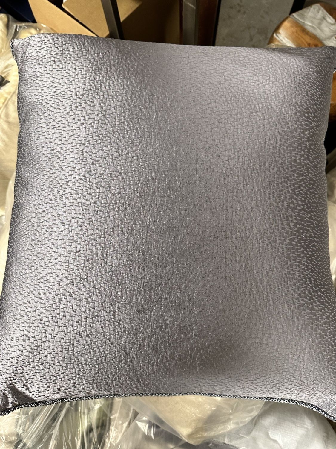 Pillow Blue Grey Textured Dot Pillow 22&quot;  (2 in stock)