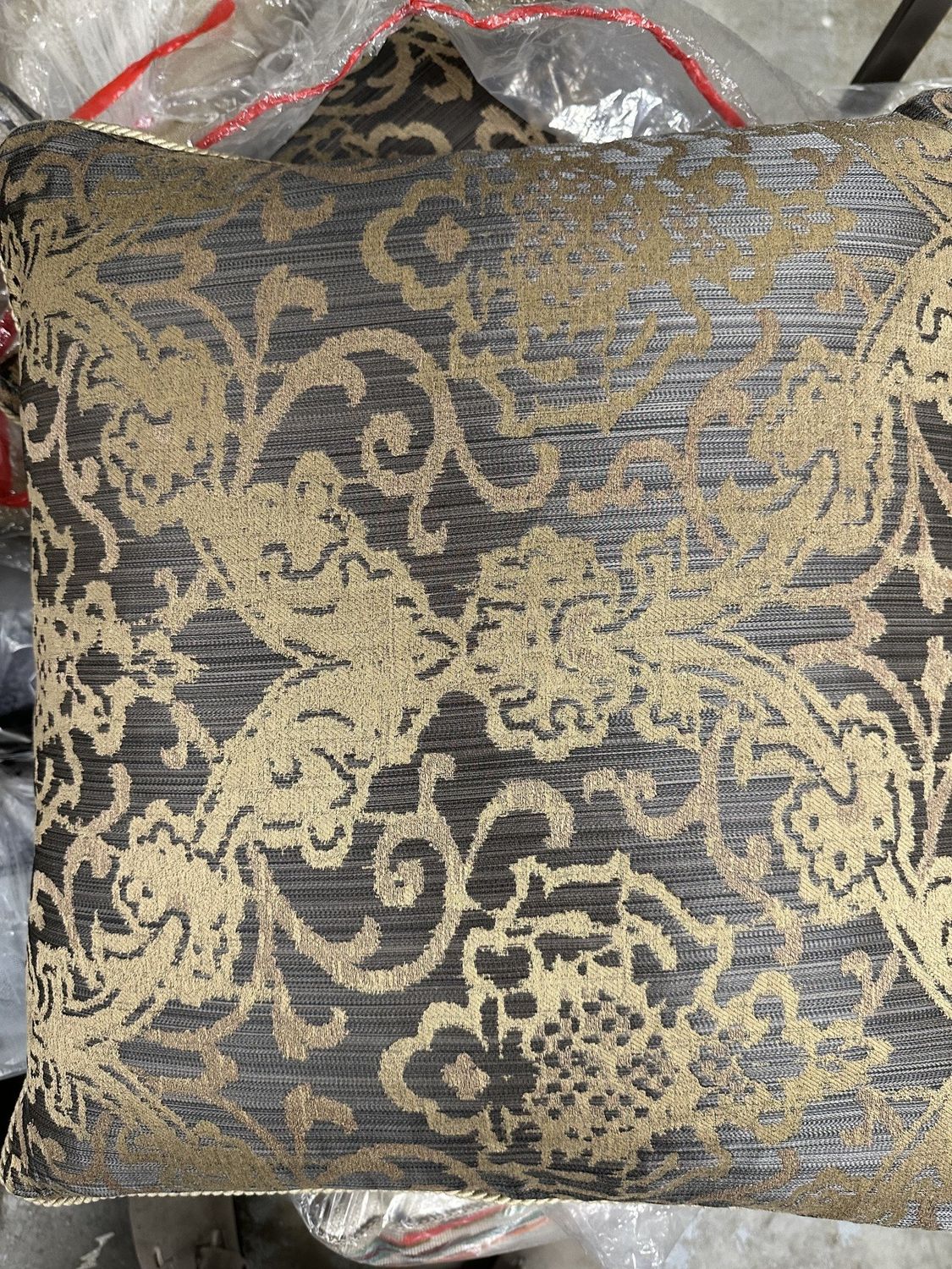 Pillow Bronze Damask Floral Pattern (2 in stock)