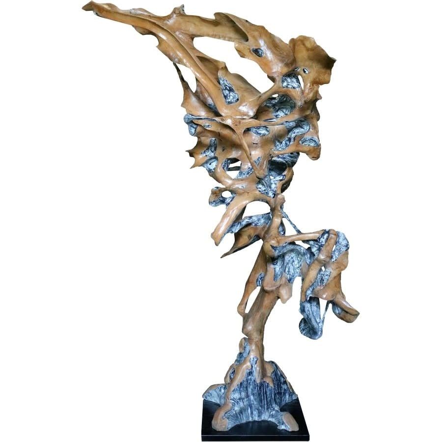 Teak Root Wood Sculpture, 6&#39;7&quot; Tall