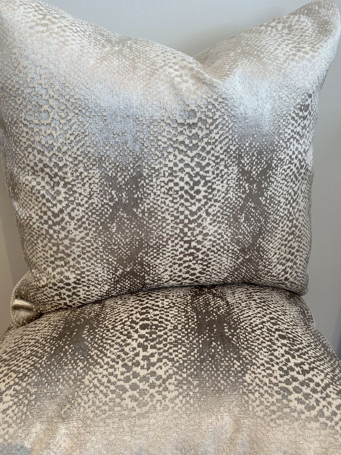 Pillow Ivory Silver Snake Print, 22&quot;, 2 Avail