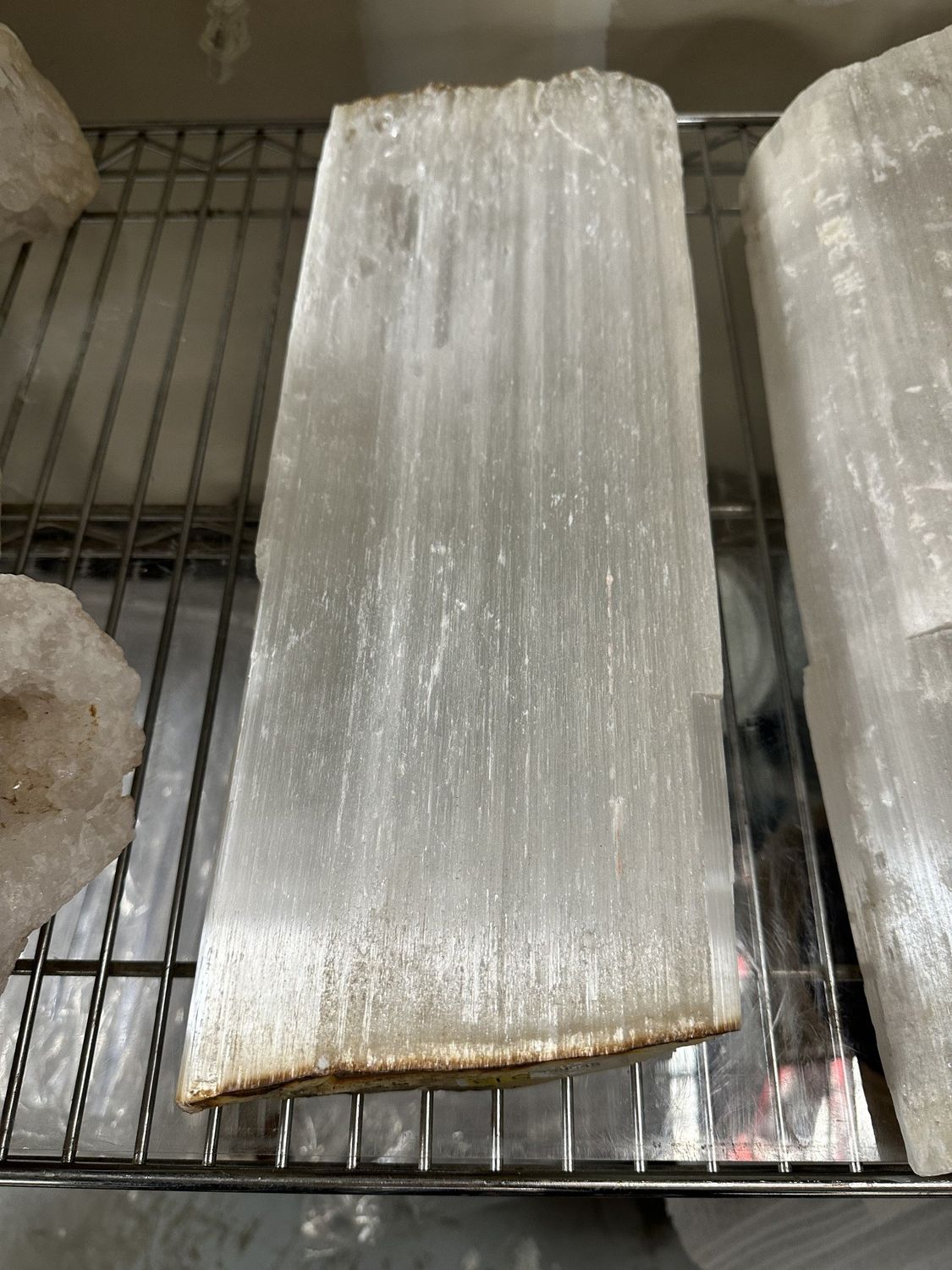 Selenite Log  B (15&quot; x 5.5&quot; x 2&quot;) White