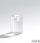*Ribbed Vertical Glass Candle Holder-Med