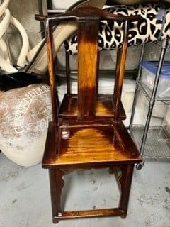 Asian Wood Reproduction Antique Chair 46&quot; H, Seat 20&quot;w x 16&quot;D