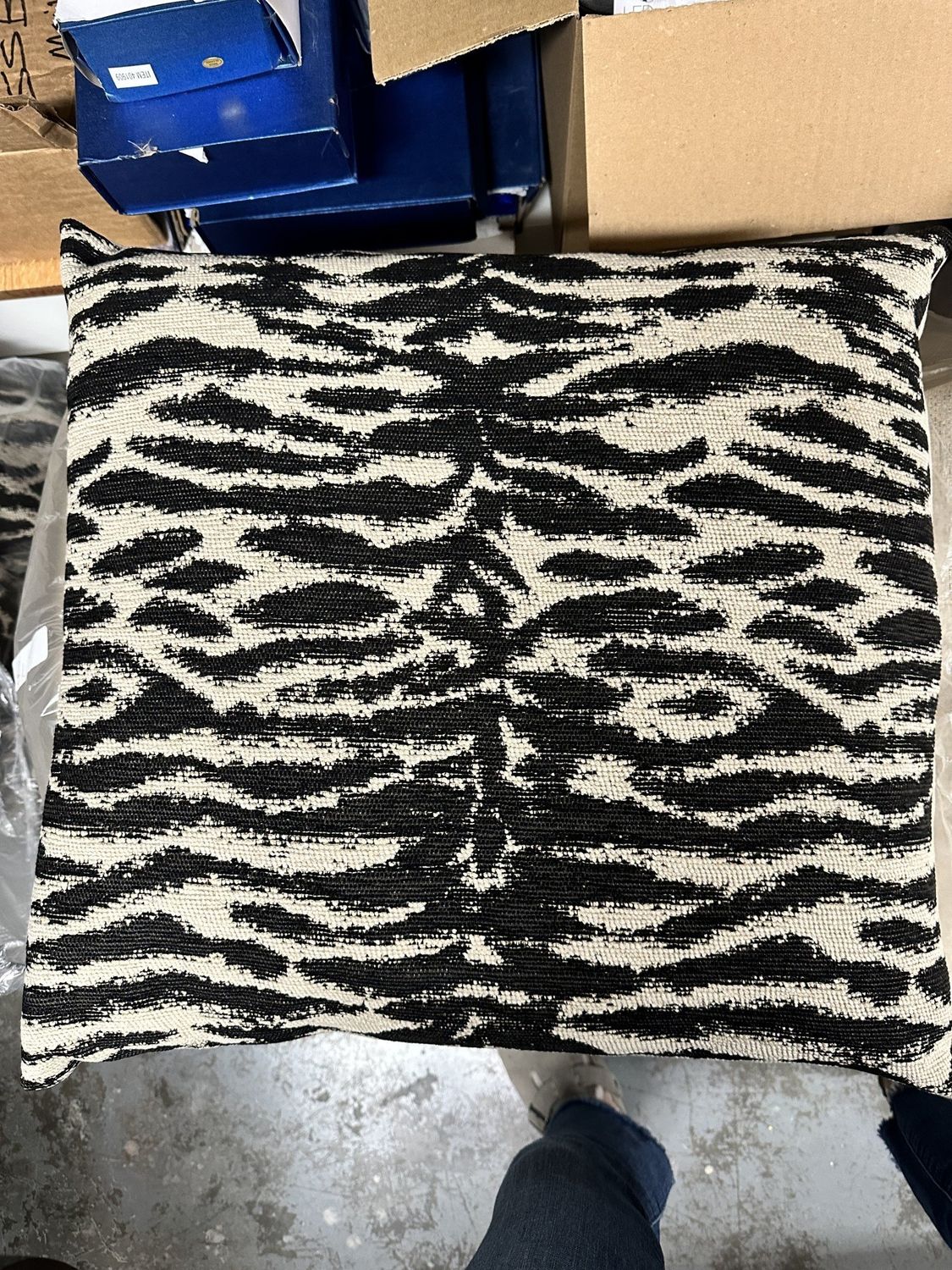 Pillow Cream and Black Zebra Print, 2 Avail