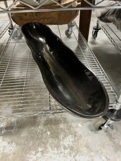 Onyx Canoe,  Polished Black ,  36&quot;L x 8&quot; W x 5&quot; H
