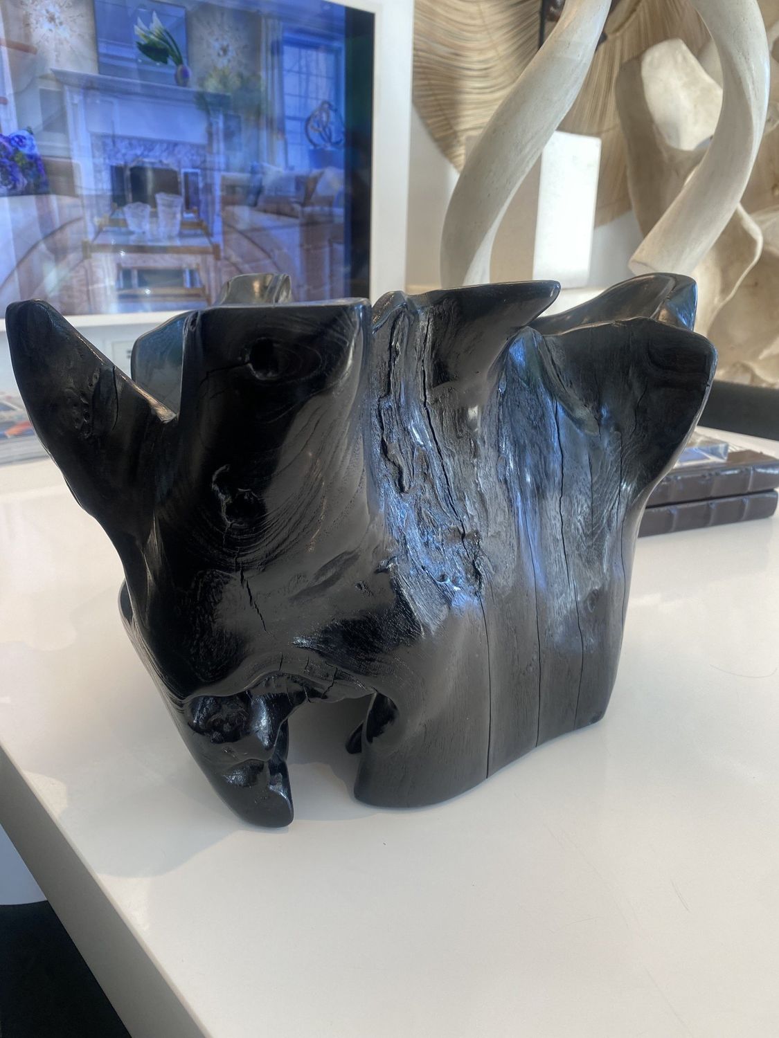 Black Polished Root Bowl 16 x 16 x 10