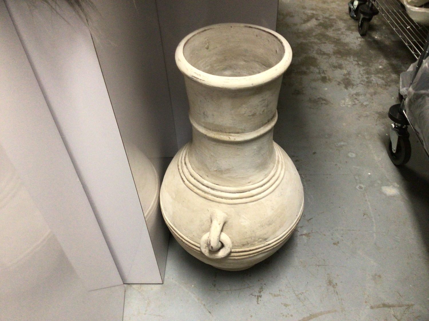 White Terra Cotta Pot, Vintage Thailand -