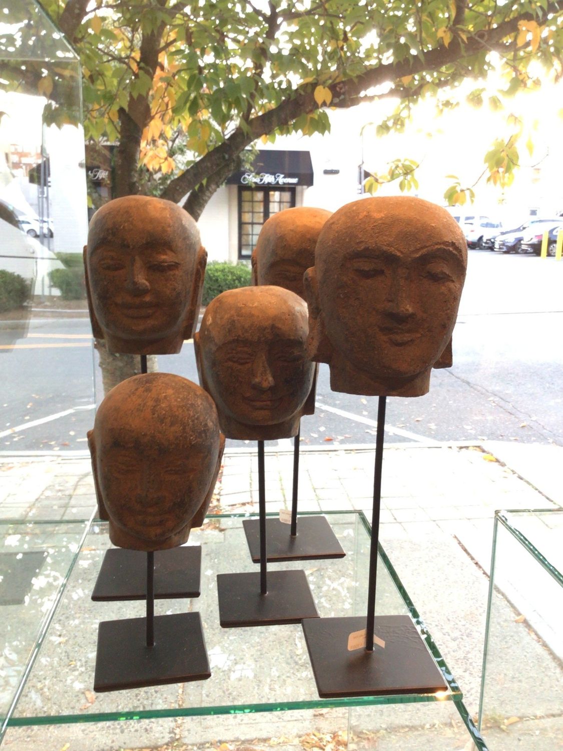 Stone Buddha Head on Stand