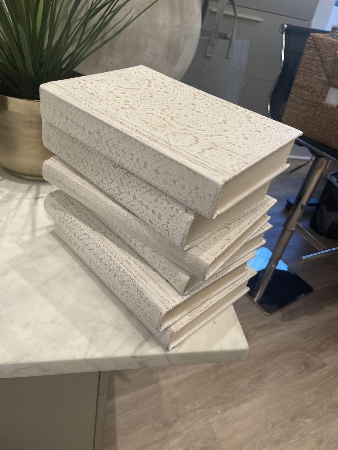 *Book Python Leather, soft nude hue, sold Individually