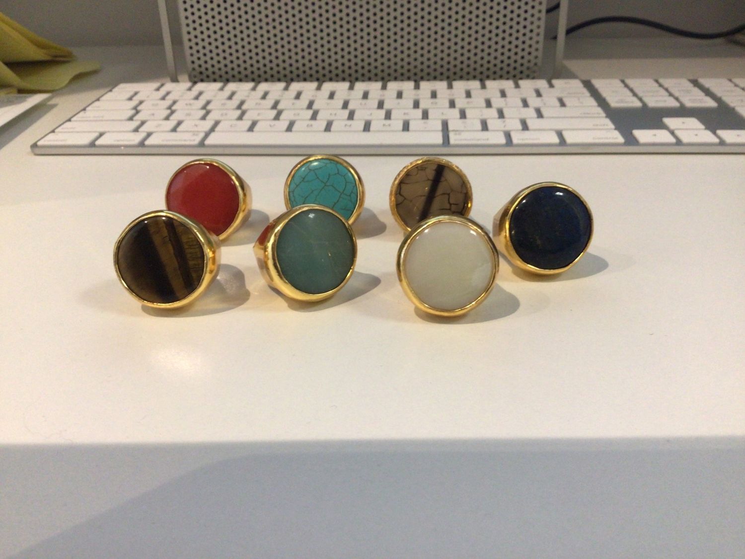 *Jewelry Ring- various gemstones (carnelian, tigers eye, MOP