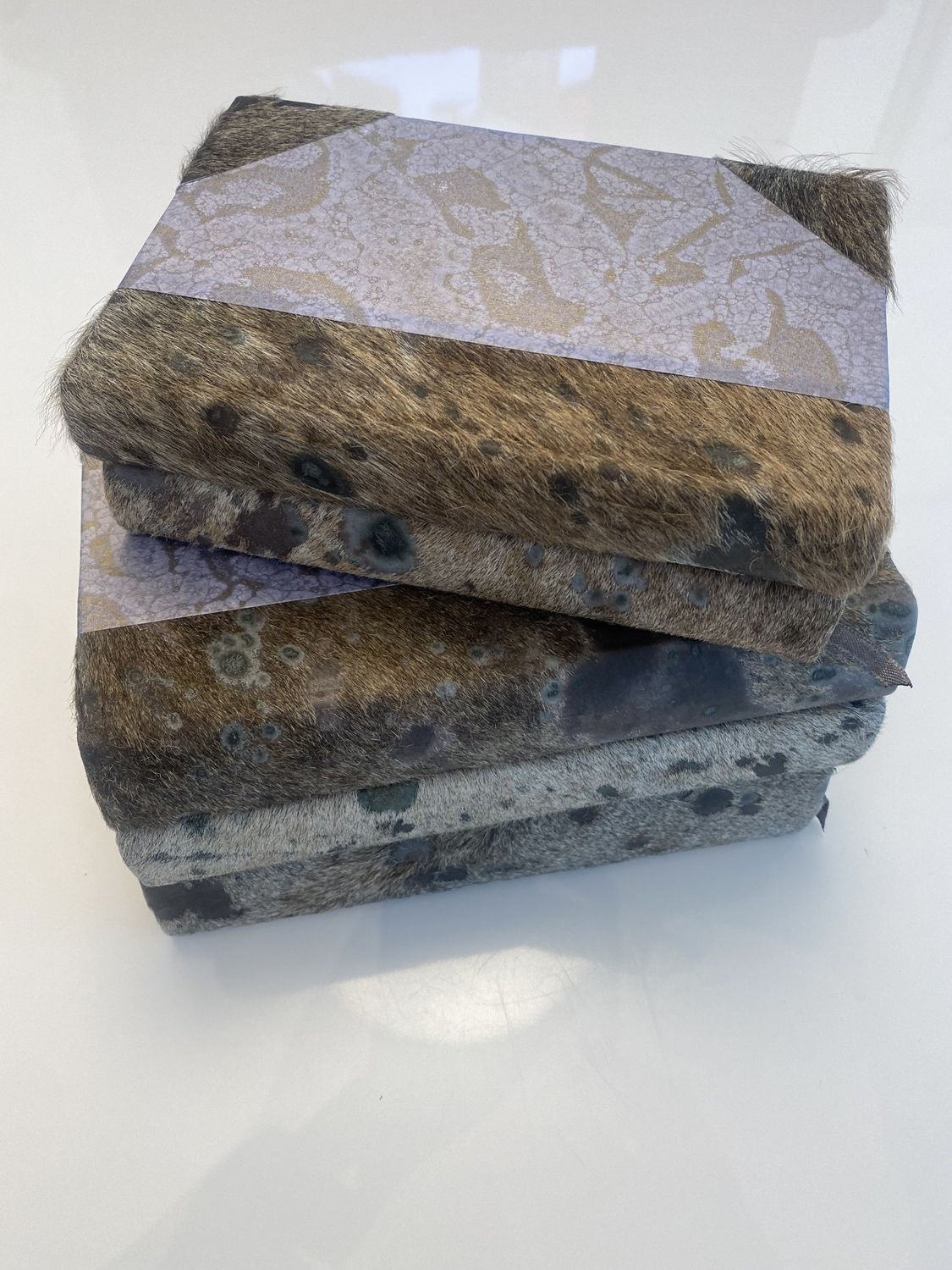 *Book Metallic Hide Grey Set of 5