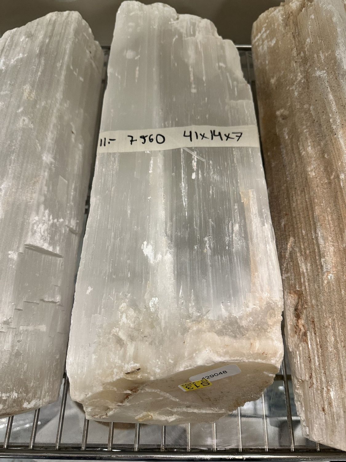 Selenite Log D (16&quot; x 5&quot; x 4&quot;) White