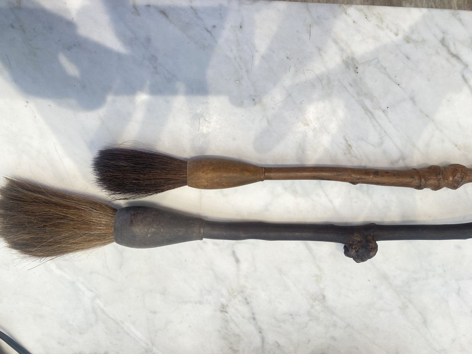 Antique Brush, China, Calligraphy Natural Wood Handle