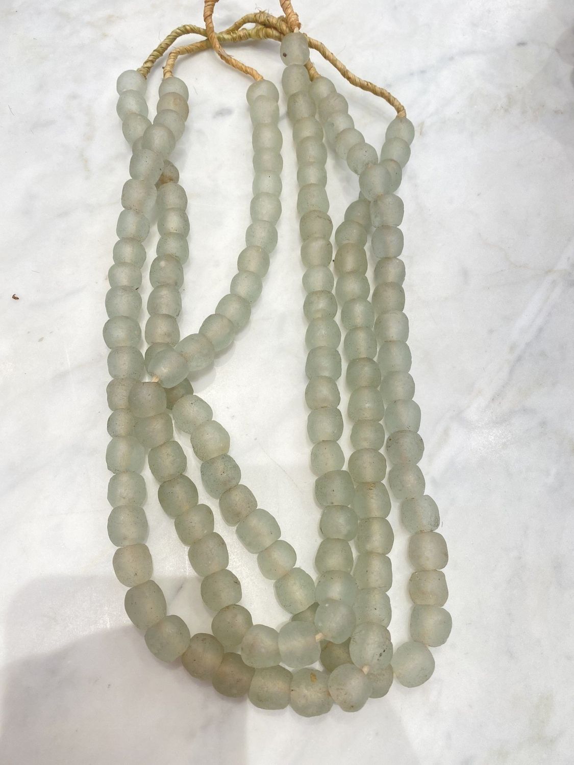 Glass Sea Glass Mini Beads Antique Aqua