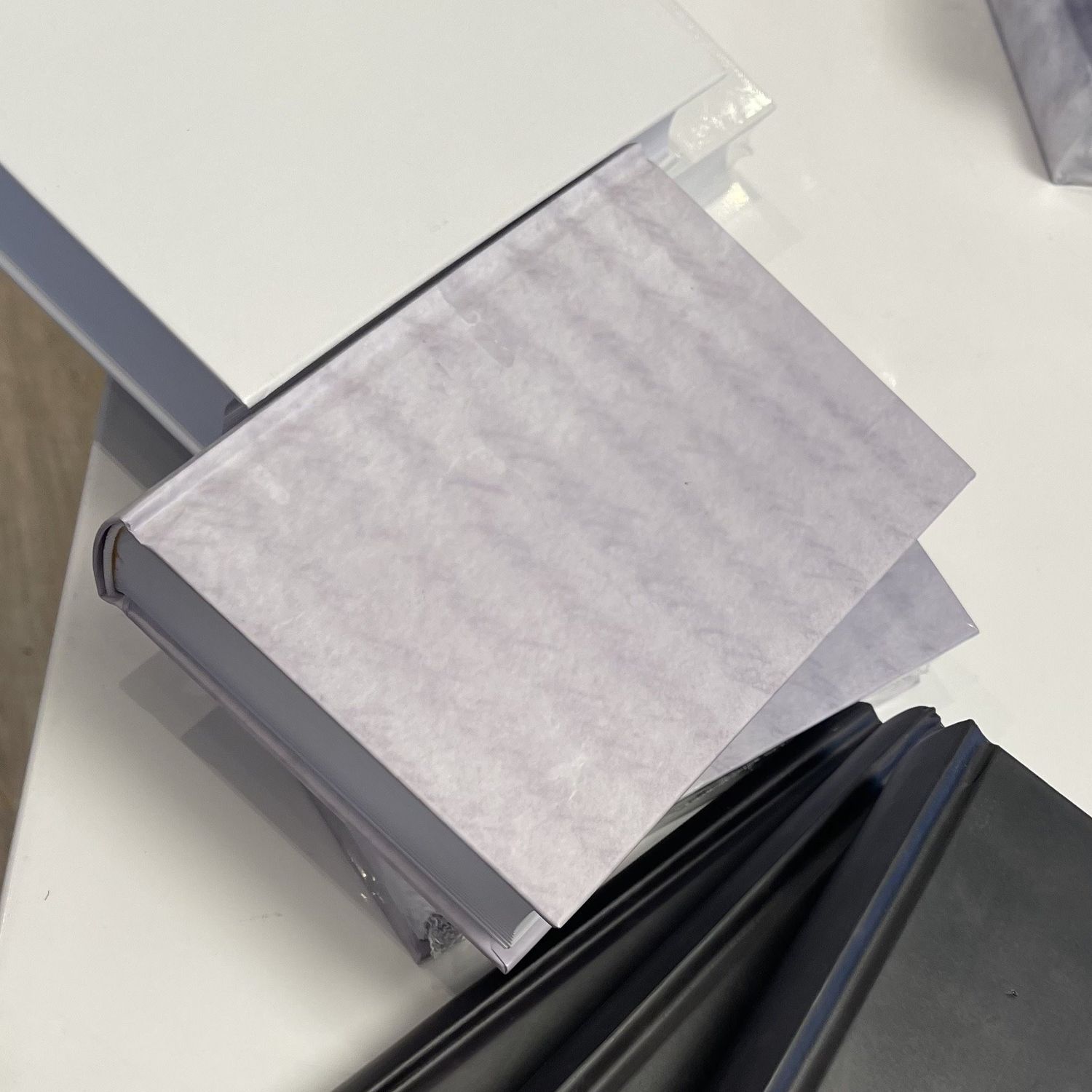 Blank Book Journal Light Script Under Gray Lavender