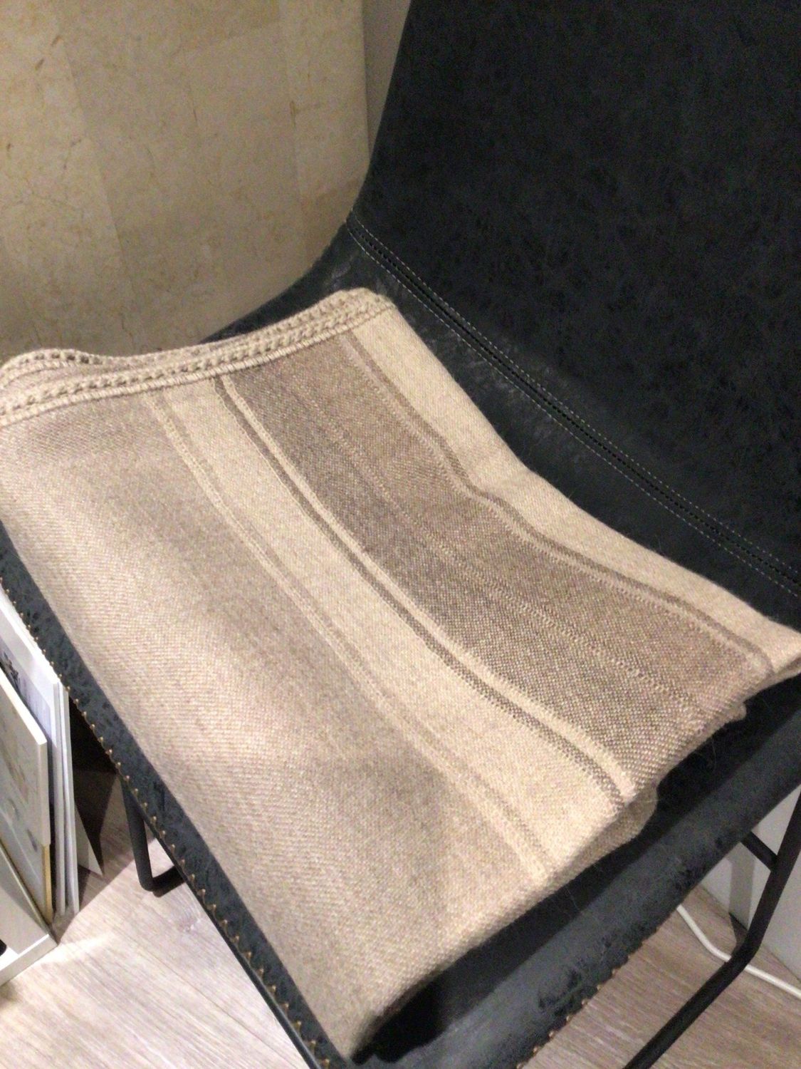 Alpaca Throw Brown Striped-60&quot;x70&quot;