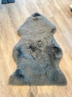 Sheepskin Throw / Rug Battleship Dk. Grey