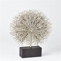 Tumble Weed Sculpture Silver Leaf Sm