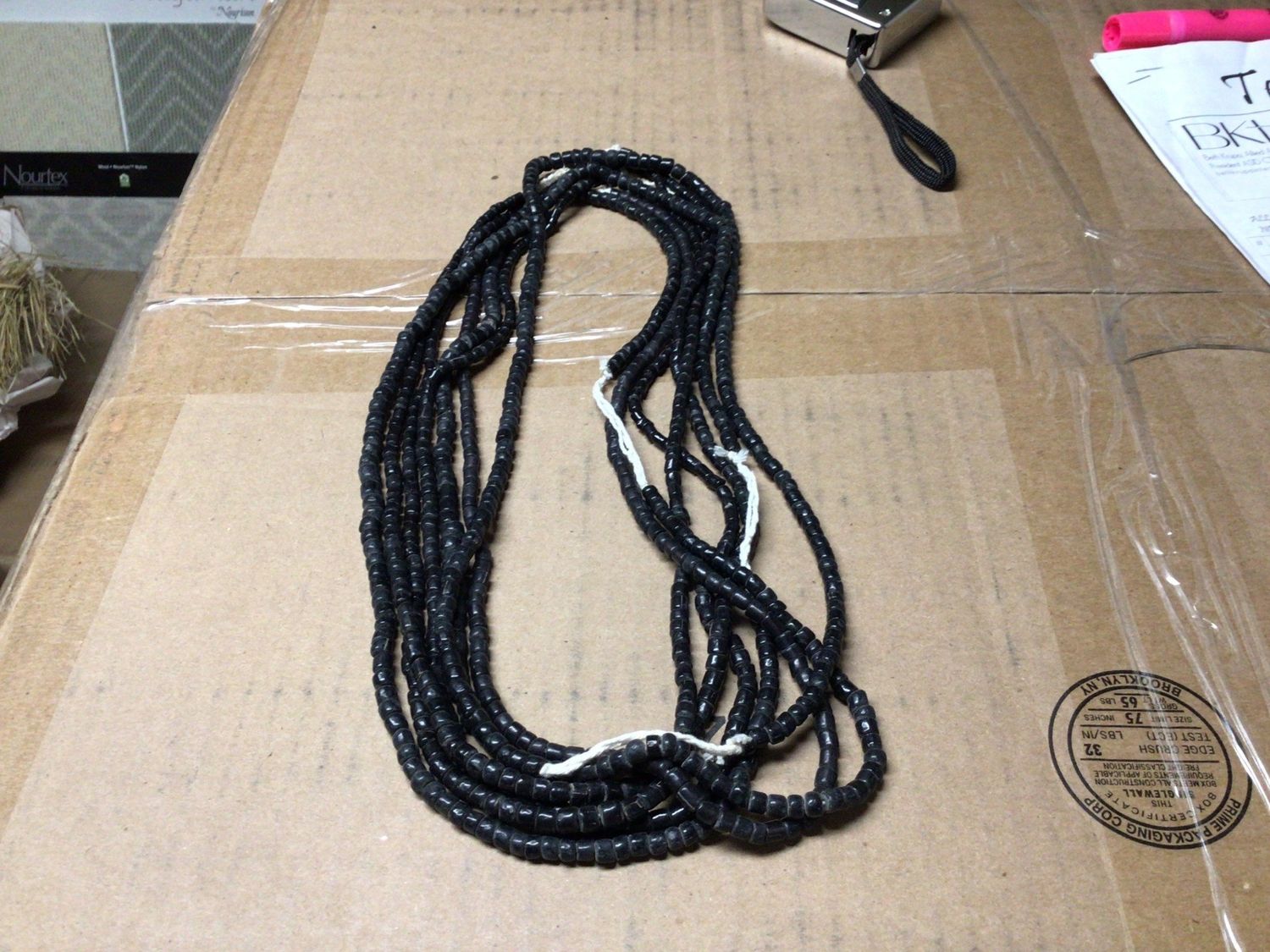 Black glass bead, decorative