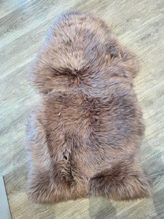 Sheepskin Throw / Rug Praline Pink/Grey Lilac
