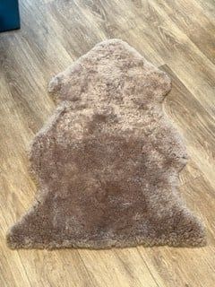 Beige Shorn Sheepskin Rug / Throw