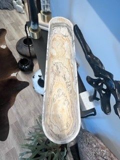 Onyx Canoe Zebra, Matte, Beige/ Creams /Greys , 40&quot;L x  8&quot;W x 3&quot; D