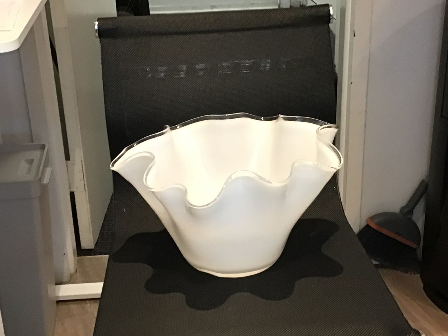 Wave Glass Bowl White Medium 12&quot;