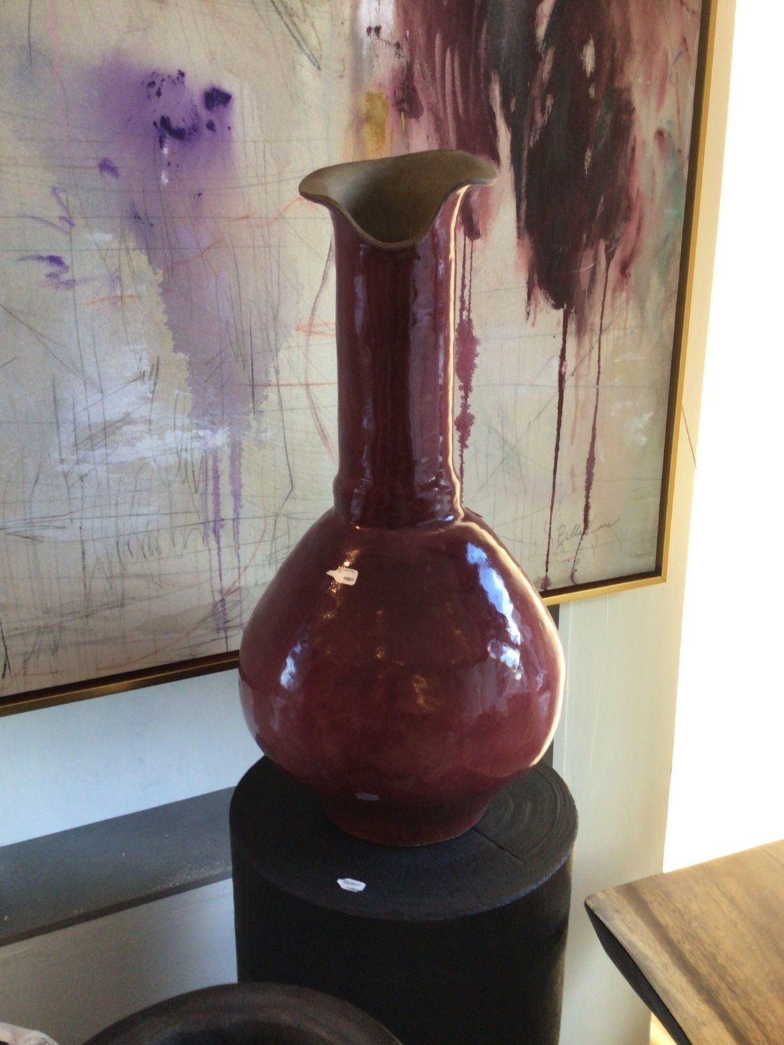 Sold Red Plum Ceramic Floor Vase
